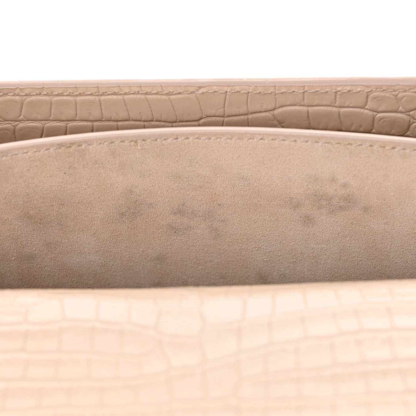 Calfskin Crocodile Embossed Medium Monogram Sunset Rose Antic