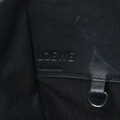 Loewe Calfskin Canvas Embroidered Small Hammock Shoulder Bag Blue 6 of 13