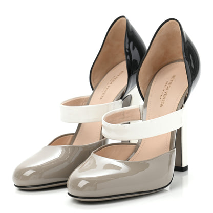 Bottega Veneta Patent Bette Pumps 37 Grey Black White 3 of 7