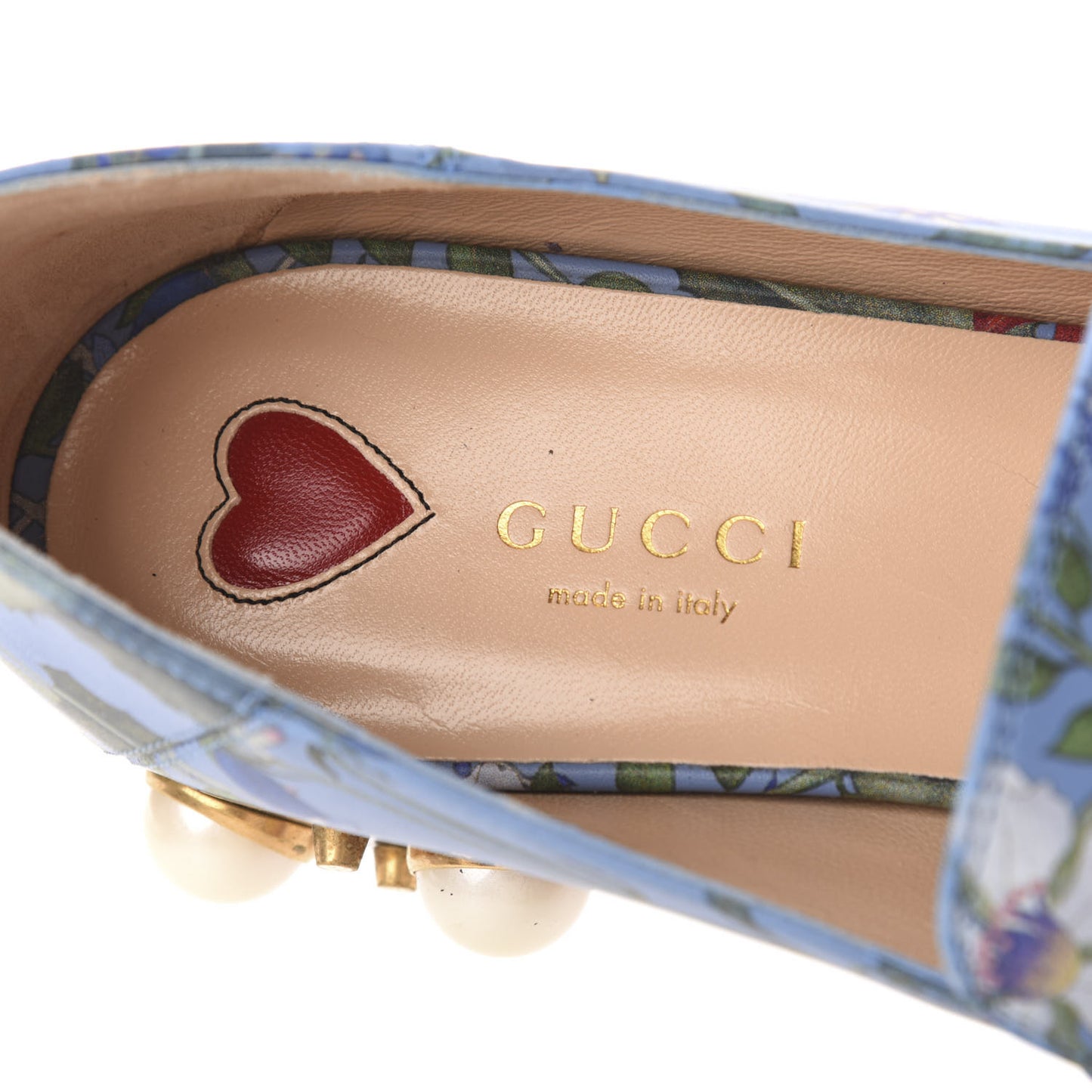 Apollo Calfskin Web Pearl New Flora Peyton 35mm Loafer Pumps 37 Azure