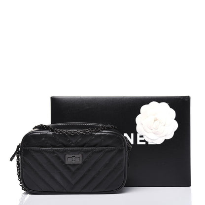 Chanel Aged Calfskin Chevron Mini Reissue Camera Case So Black 13 of 13