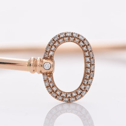 Tiffany 18K Rose Gold Diamond Keys Wire Bracelet 4 of 6