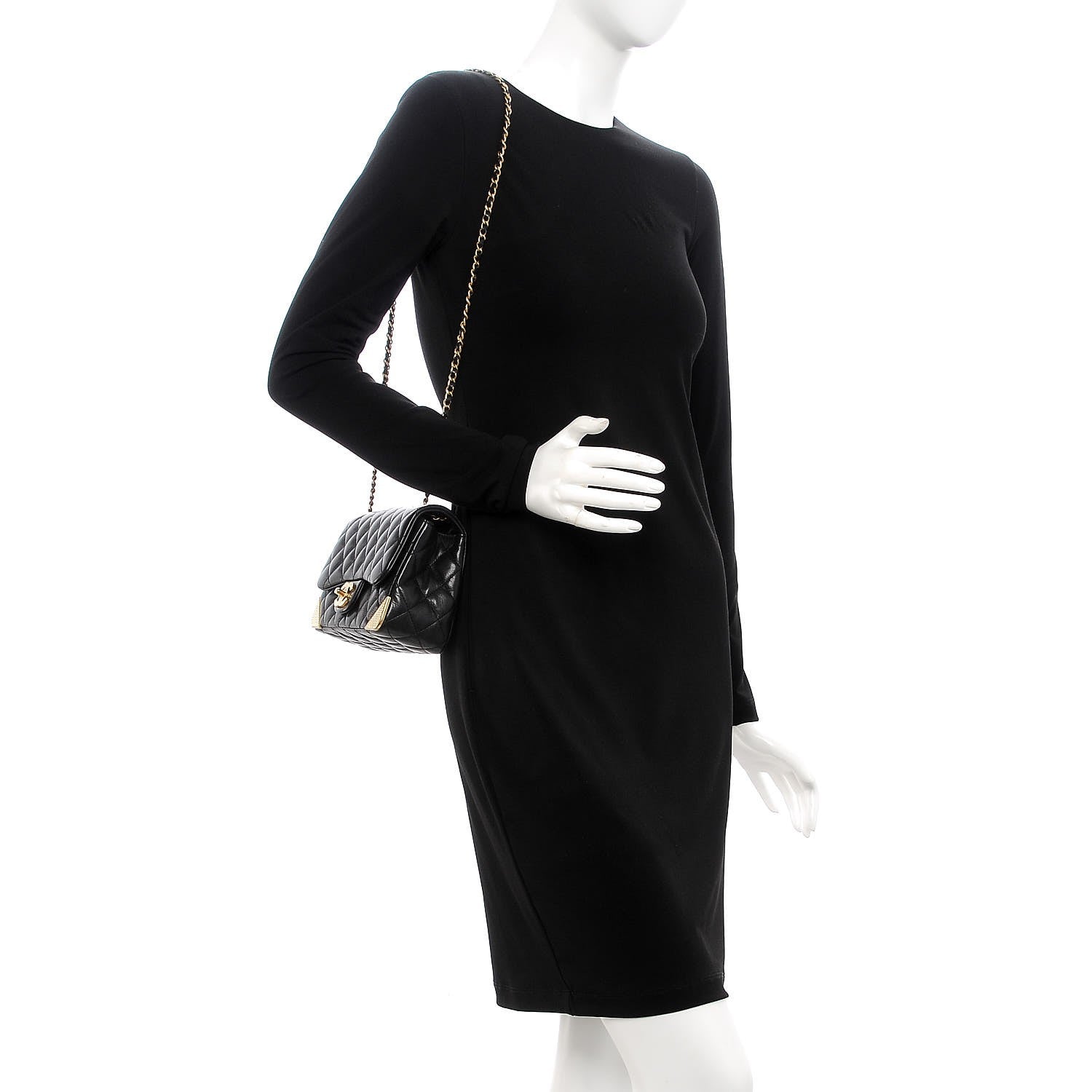 Chanel Calfskin Quilted Mini Rock The Corner Flap Black 2 of 8