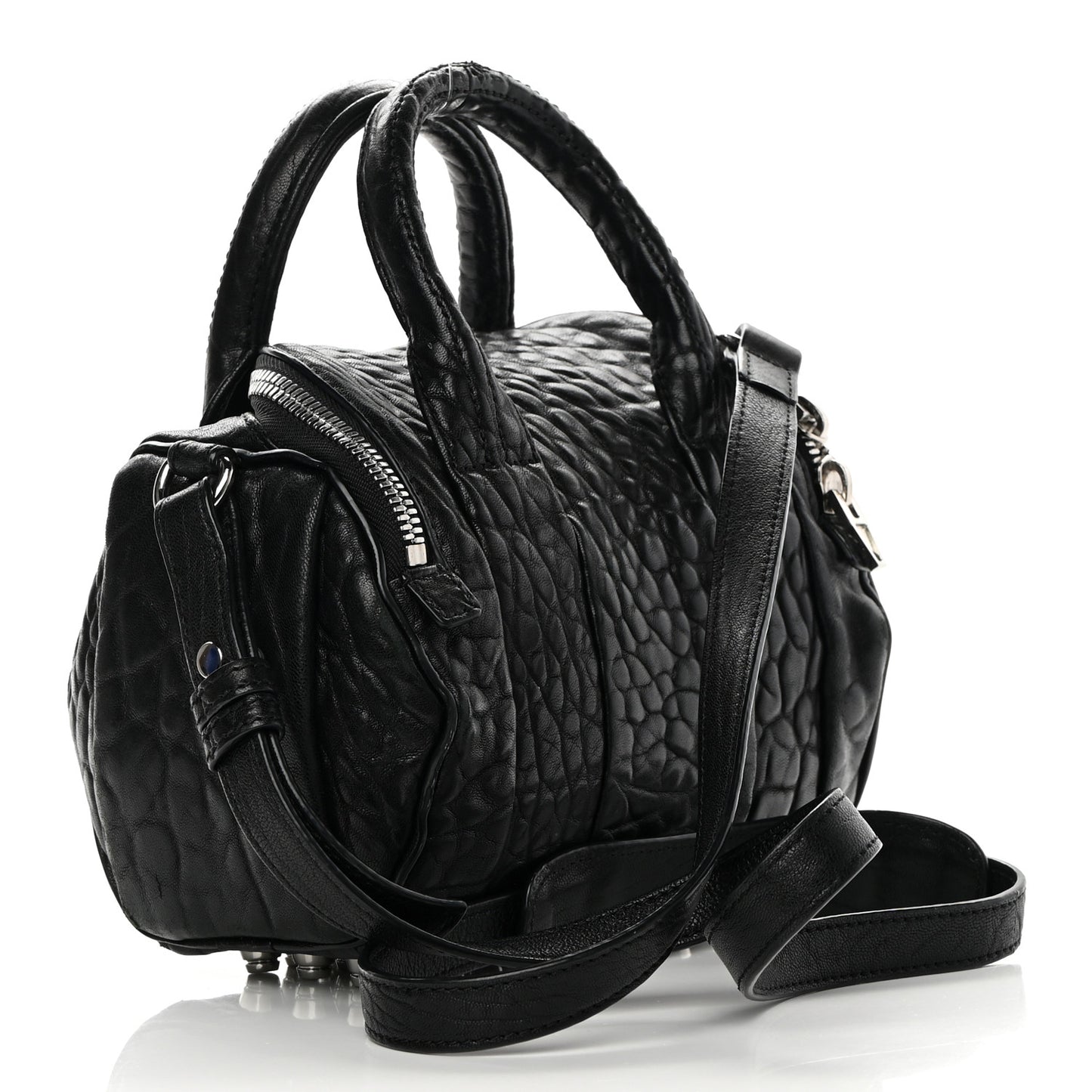 Pebbled Lambskin Mini Rockie Black Rhodium Hardware