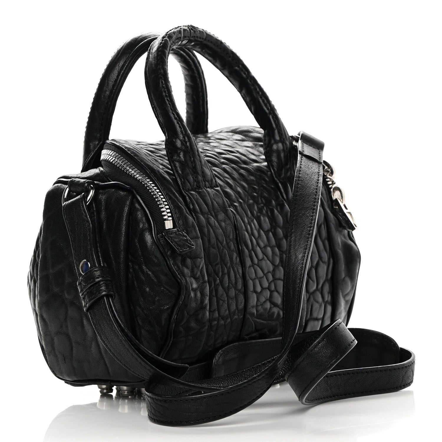 Alexander Wang Pebbled Lambskin Mini Rockie Black Rhodium Hardware 3 of 14