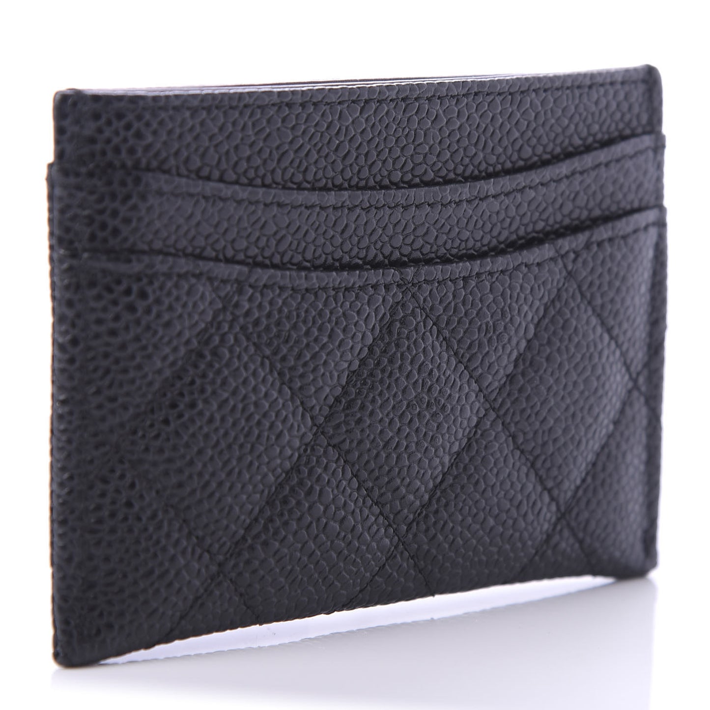 Caviar Quilted Card Holder Black