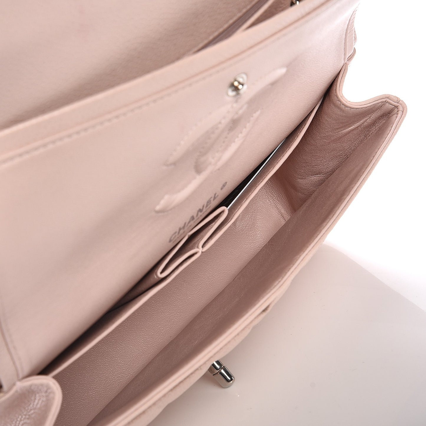 Caviar Quilted Medium Double Flap Pink