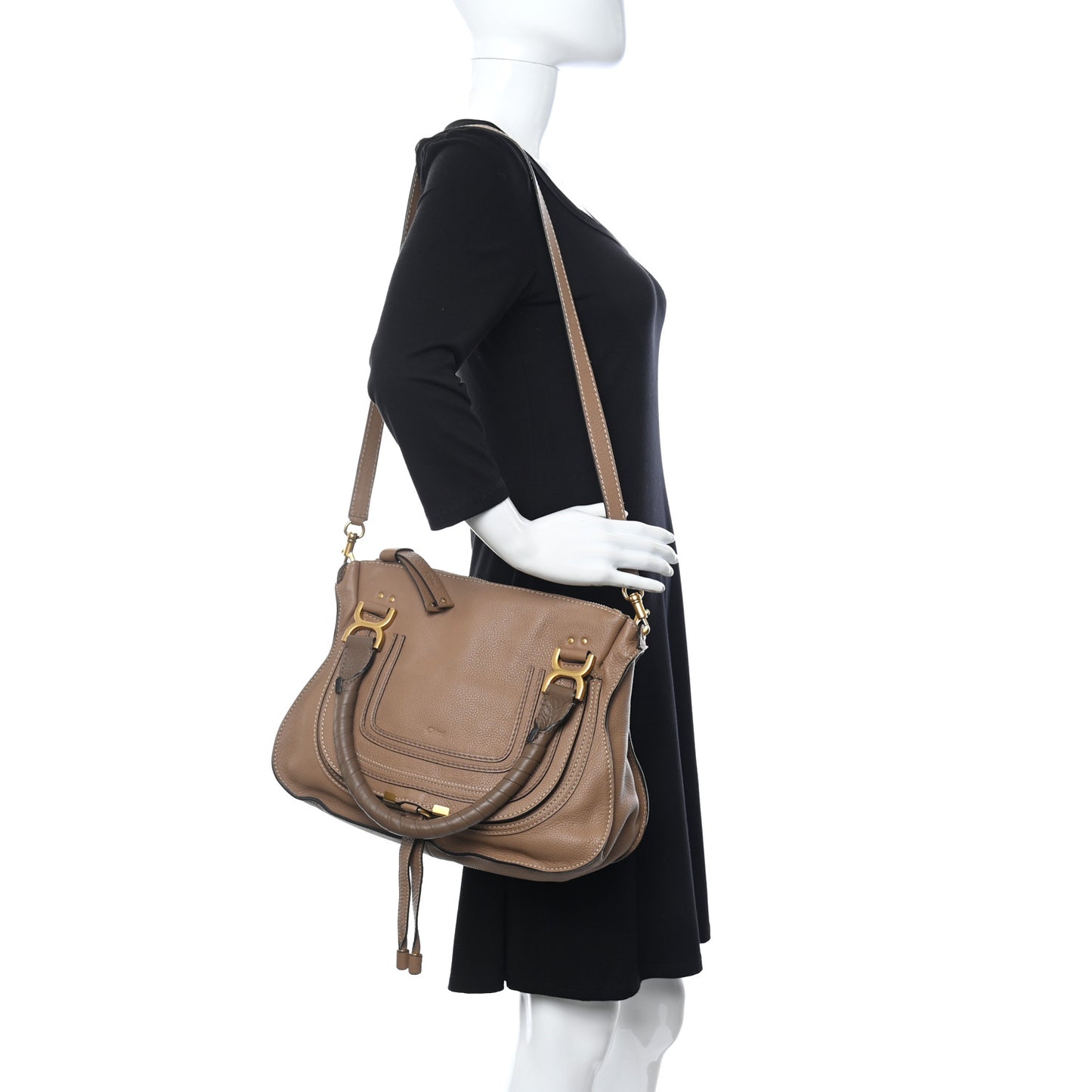 Calfskin Medium Marcie Satchel Nut