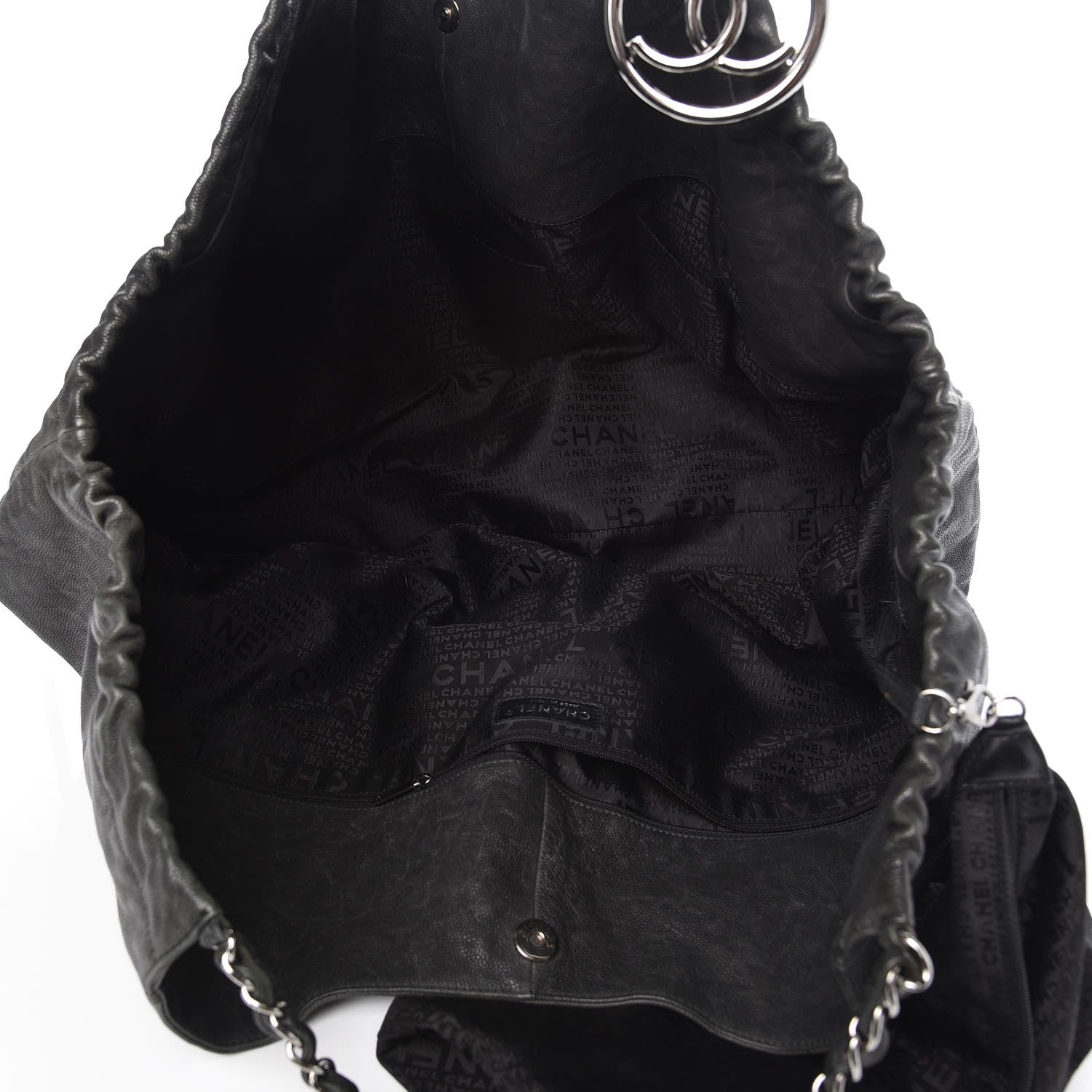 Chanel Distressed Caviar XL Coco Cabas Black 6 of 10