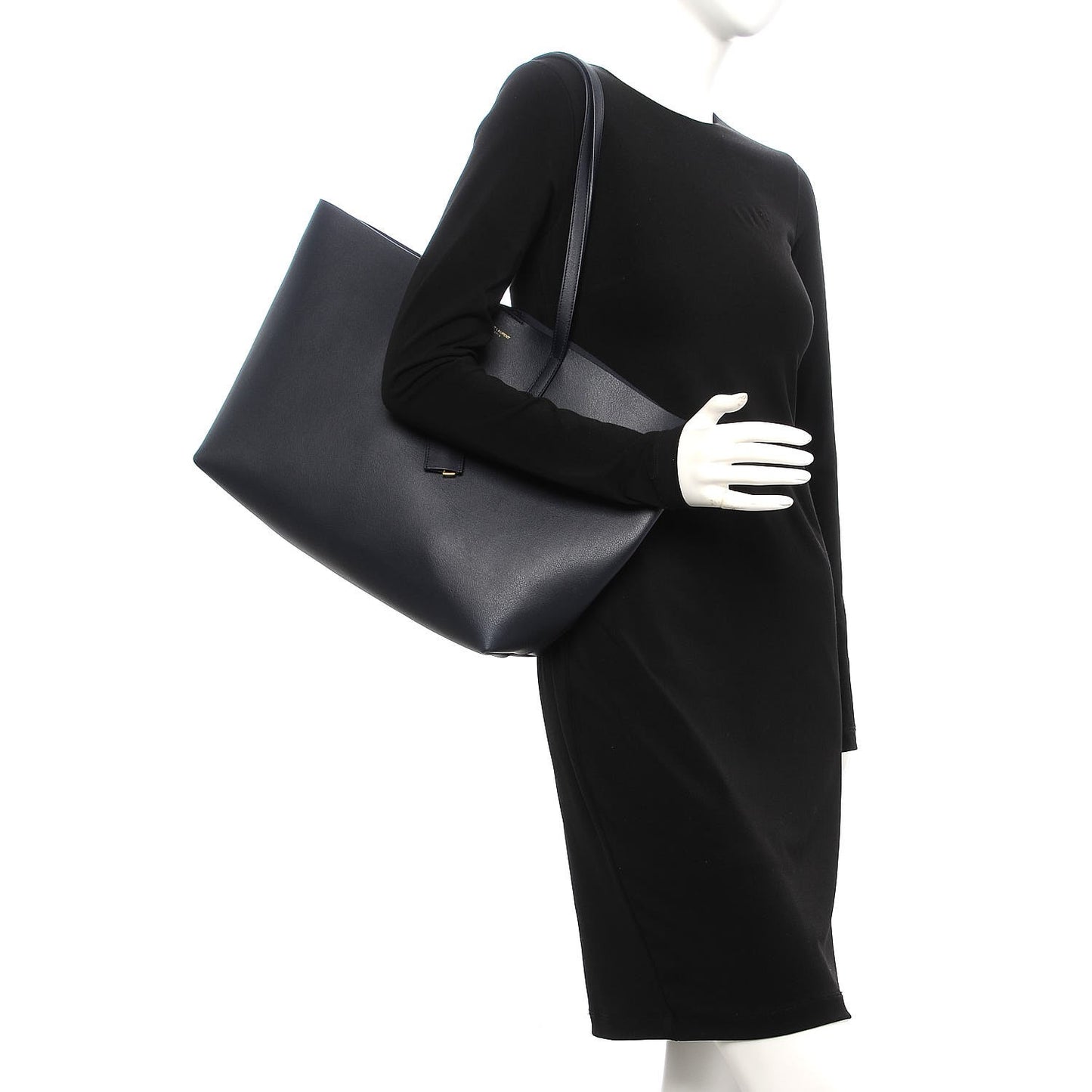 Calfskin Large Shopping Tote Deep Marine