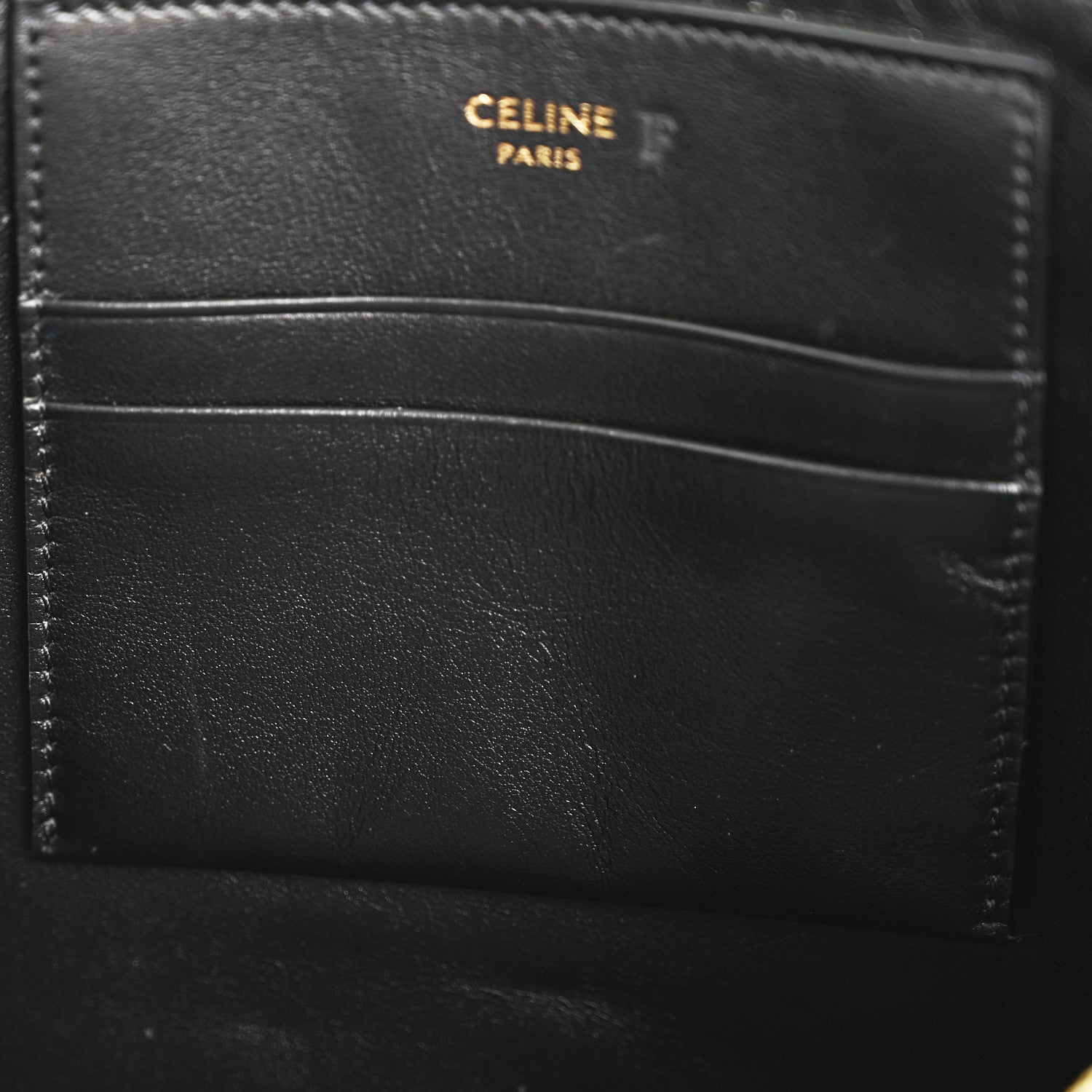 Celine Calfskin Quilted C Charm Pouch Black 9 of 10