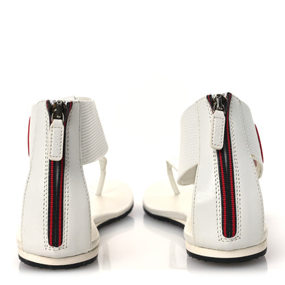 Gucci Calfskin GG Zip Thong Sandals 40.5 White 6 of 16