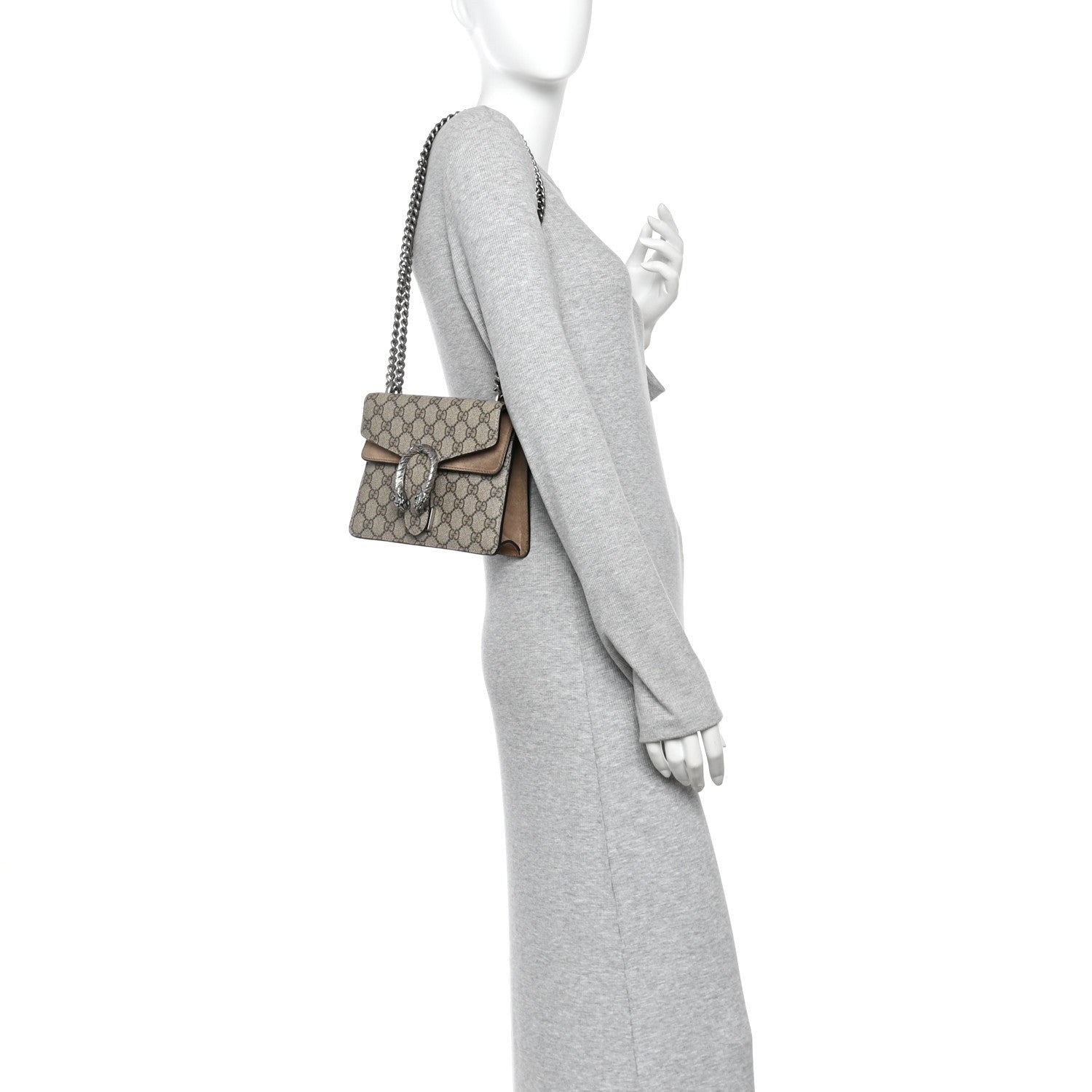 Gucci GG Supreme Monogram Mini Dionysus Shoulder Bag Taupe 3 of 11