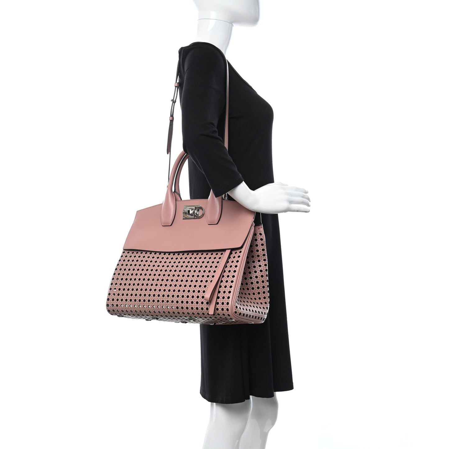Laser Cut Calfskin The Studio Bag Pink