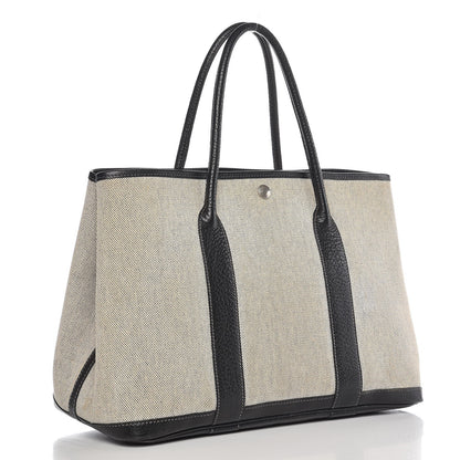 Hermes Buffle Skipper Toile Garden Party 36 MM Tote Black 3 of 11