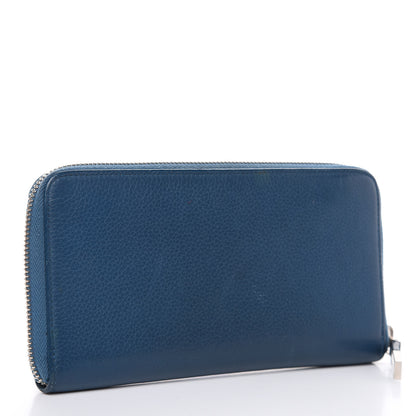 Christian Dior HOMME Grained Calfskin Zip Around Wallet Blue 3 of 17