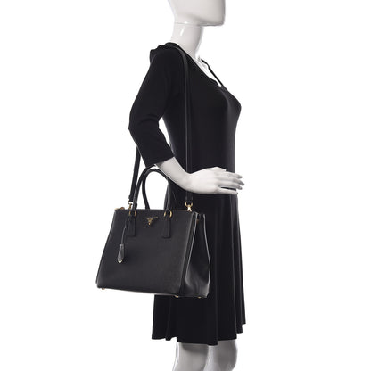 Prada Saffiano Medium Galleria Double Zip Tote Black 2 of 11