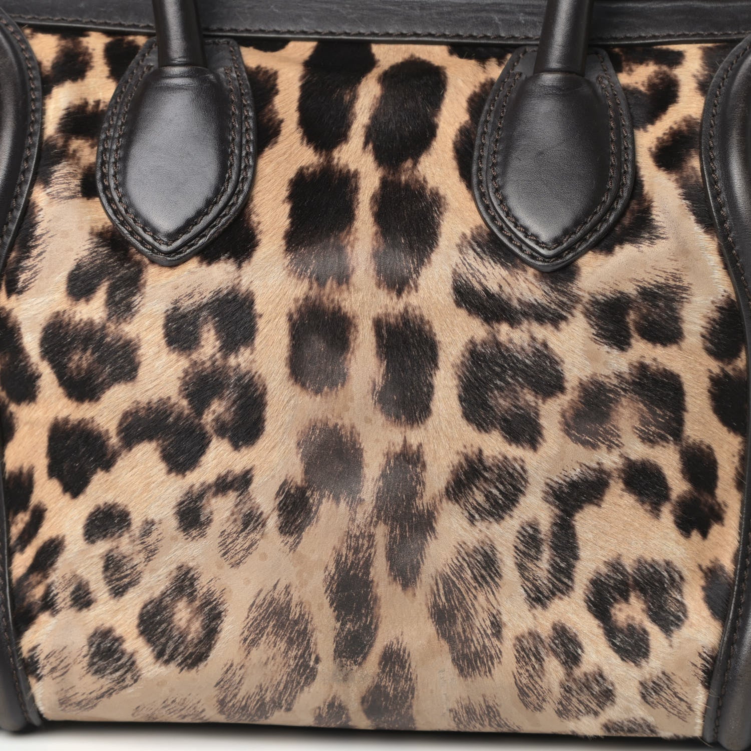Celine Leopard Pony Hair Mini Luggage Black 9 of 9