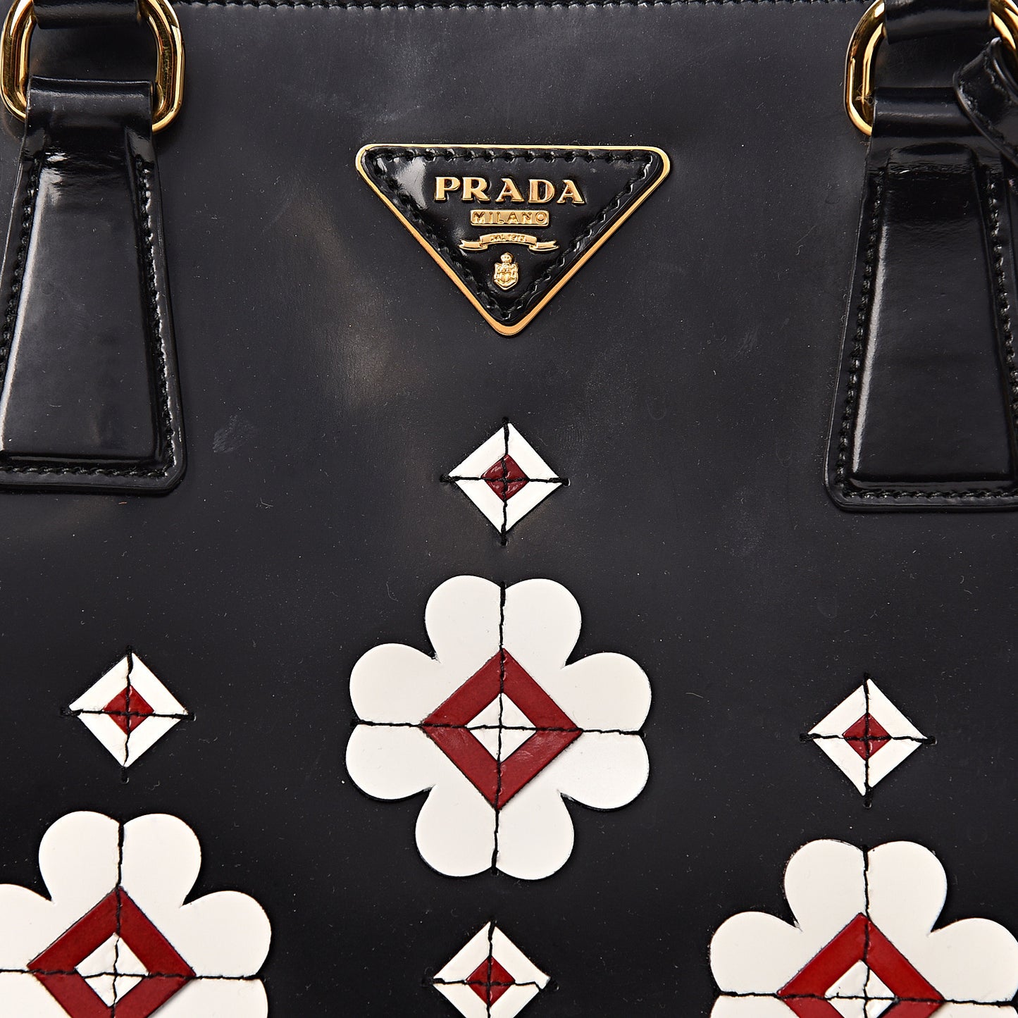 Spazzolato Floral Shopper Black White