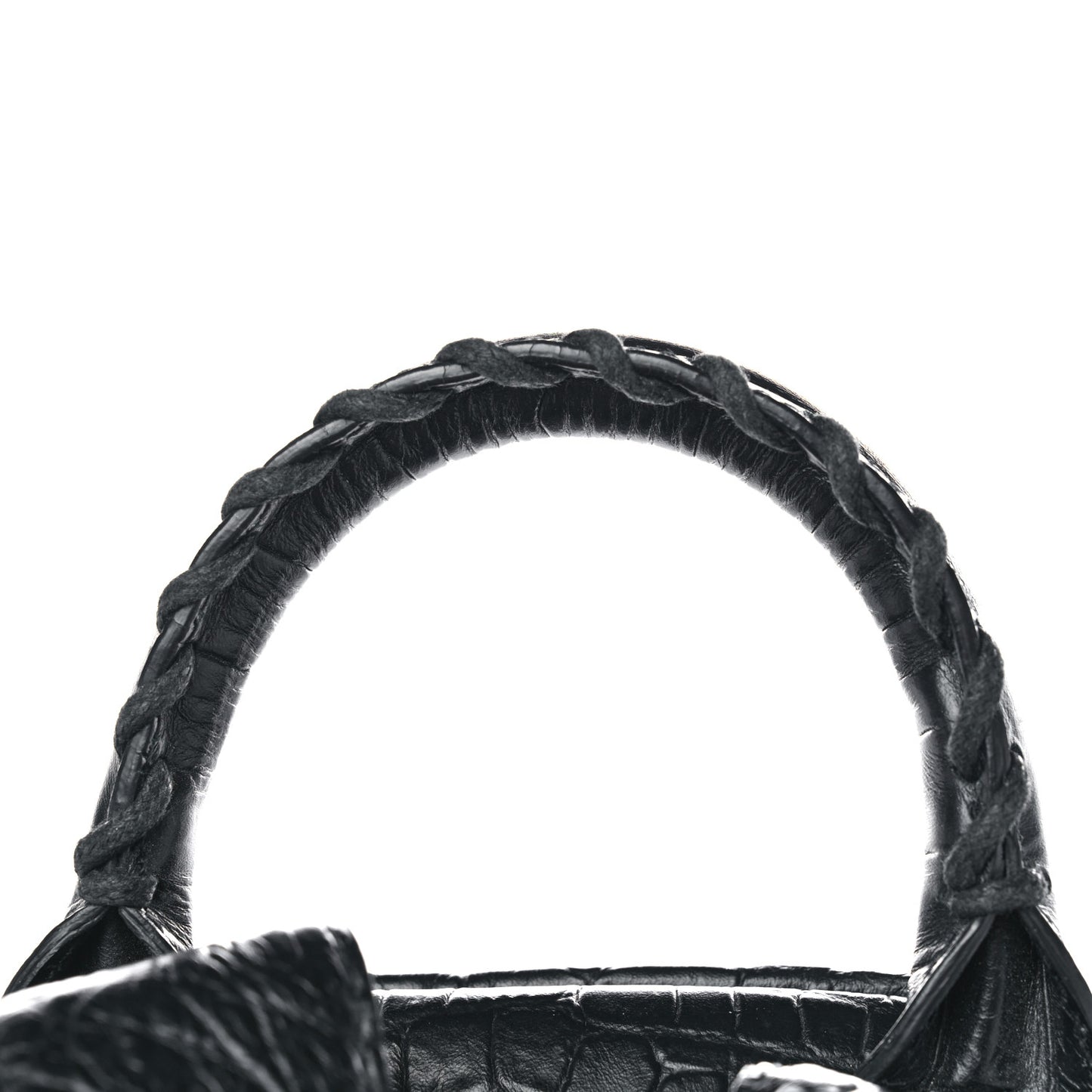 Calfskin Crocodile Classic Hardware Embossed Backpack Black