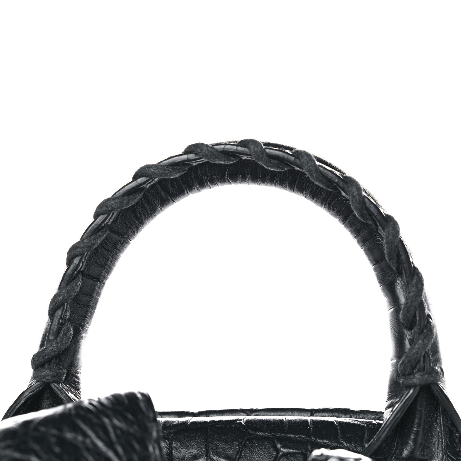 Balenciaga Calfskin Crocodile Classic Hardware Embossed Backpack Black 12 of 12