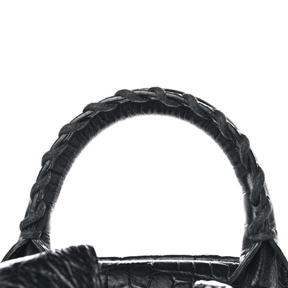 Balenciaga Calfskin Crocodile Classic Hardware Embossed Backpack Black 12 of 12