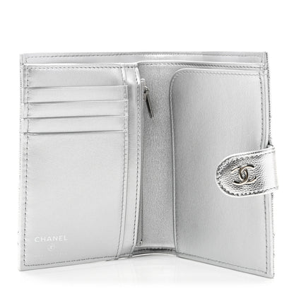 Chanel Metallic Caviar Quilted Passport Holder Silver 5 of 9