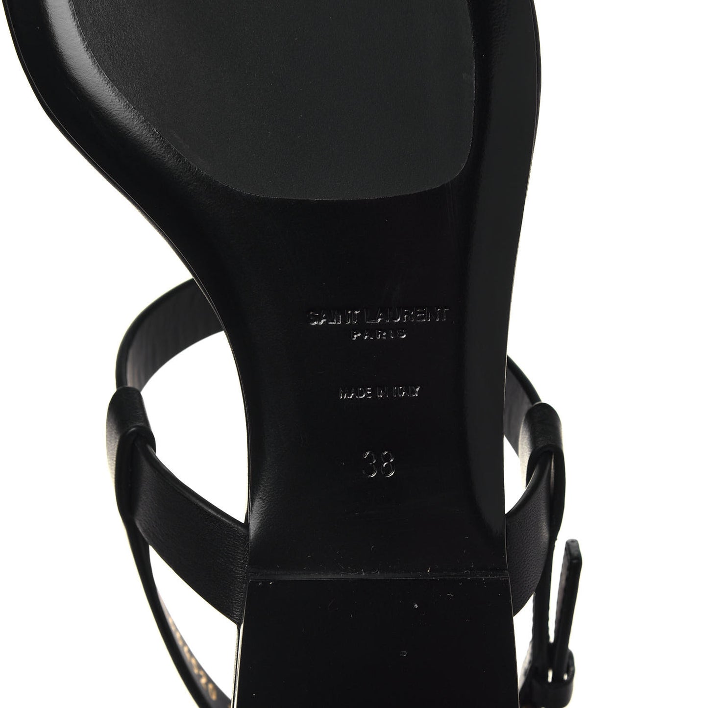 Patent Calfskin Cassandra Monogram Sandals 38 Black