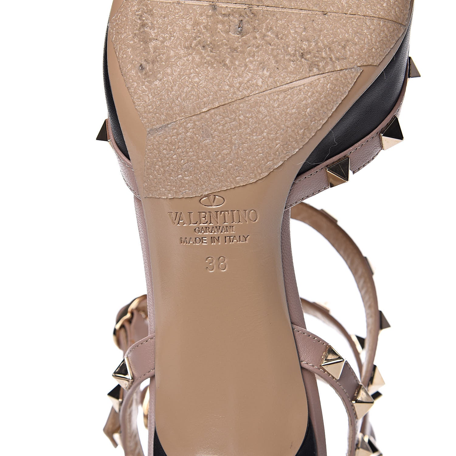 Valentino Garavani Calfskin Nappa Rockstud Ankle Strap 65mm Pumps 38 Black Poudre 6 of 10