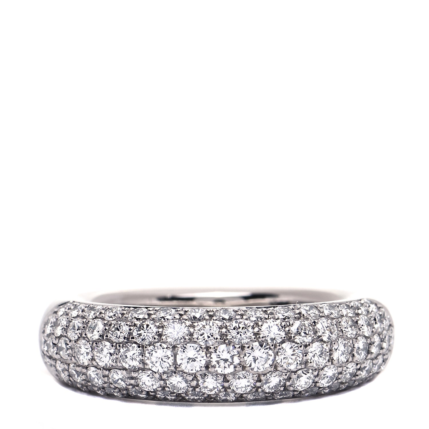 Chopard 18K White Gold Diamond Pave Dome Ring 54 6.75 1 of 7