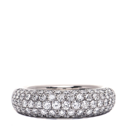 Chopard 18K White Gold Diamond Pave Dome Ring 54 6.75 1 of 7