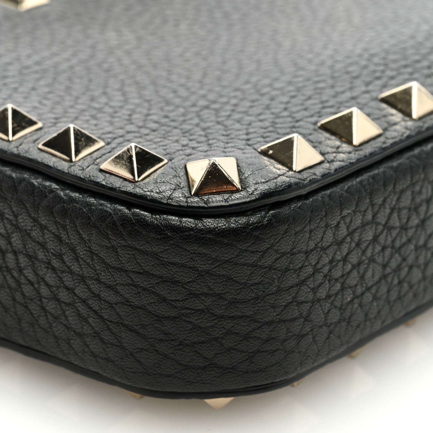 Valentino Garavani Pebbled Calfskin Rockstud Small Chain Shoulder Bag Black 8 of 9