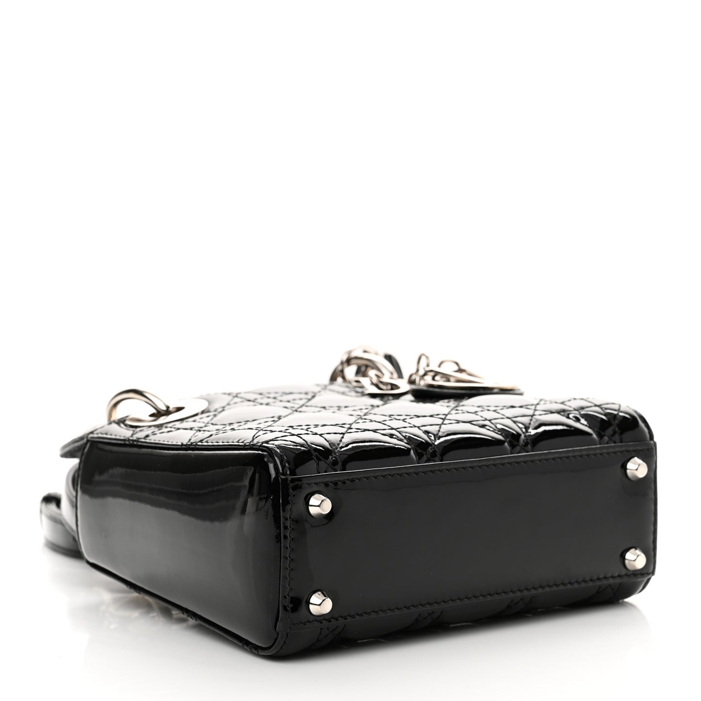 Patent Cannage Mini Lady Dior Black