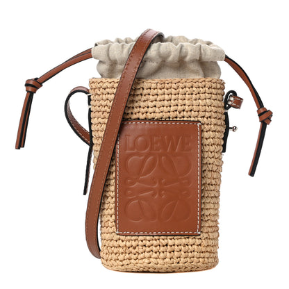 Loewe Calfskin Raffia Paulas Ibiza Bucket Bag Natural Tan 1 of 9