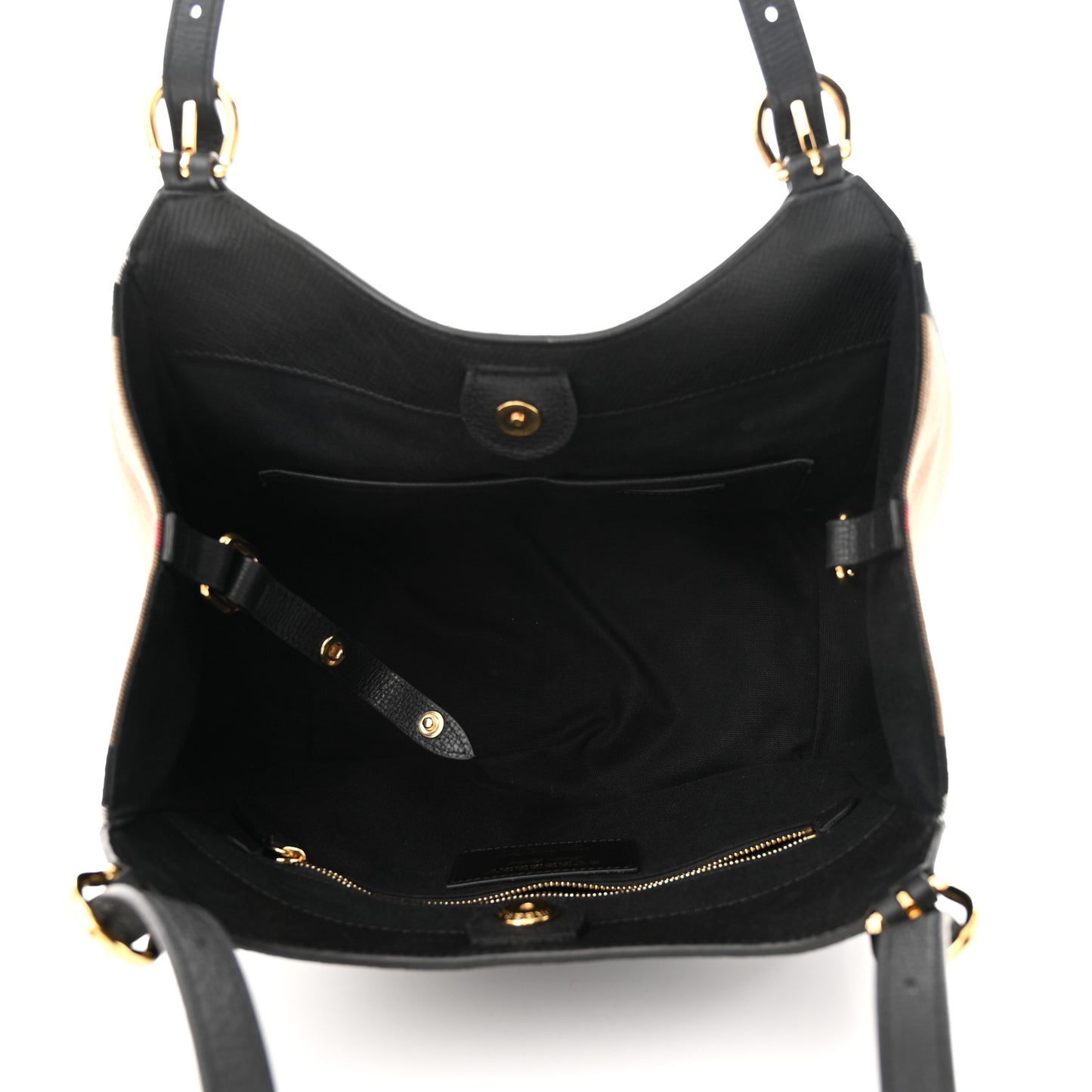 Grainy Calfskin House Check Small Canterbury Black