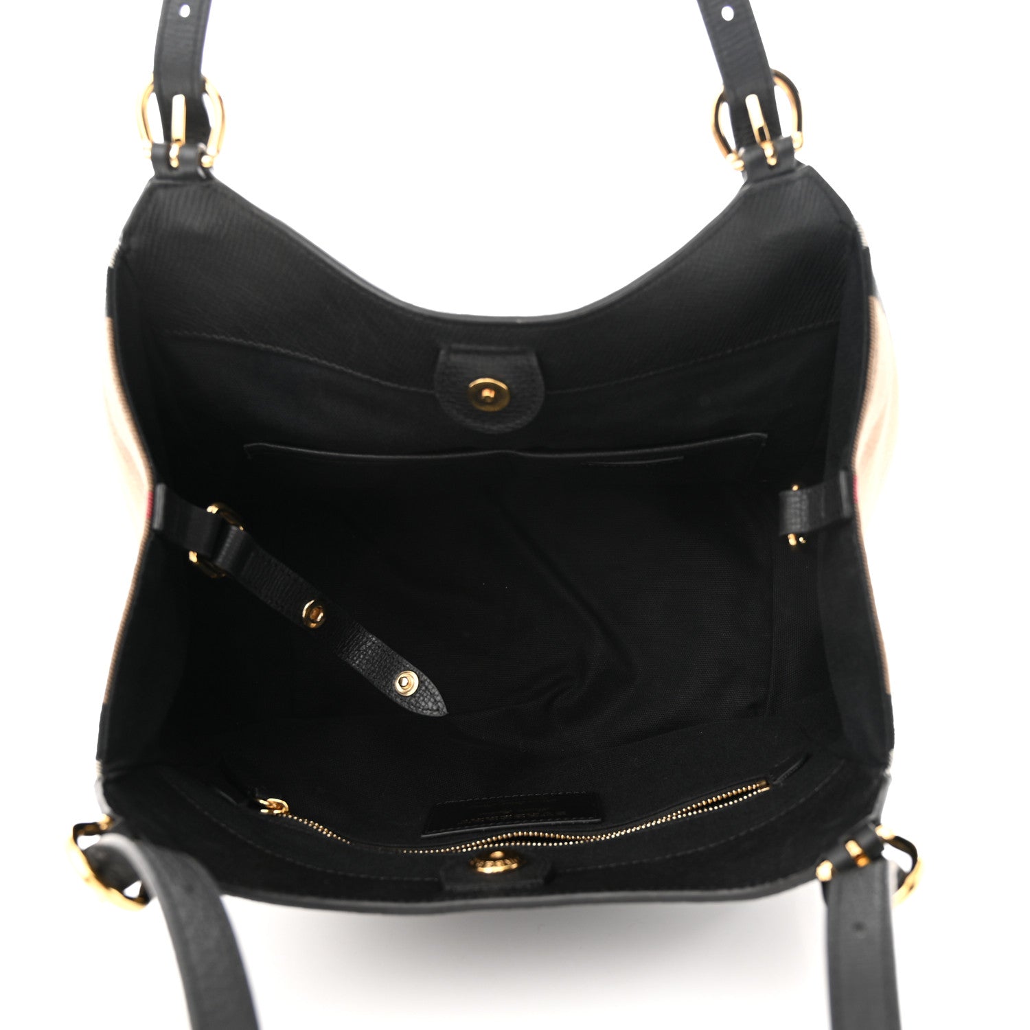 Burberry Grainy Calfskin House Check Small Canterbury Black 5 of 10
