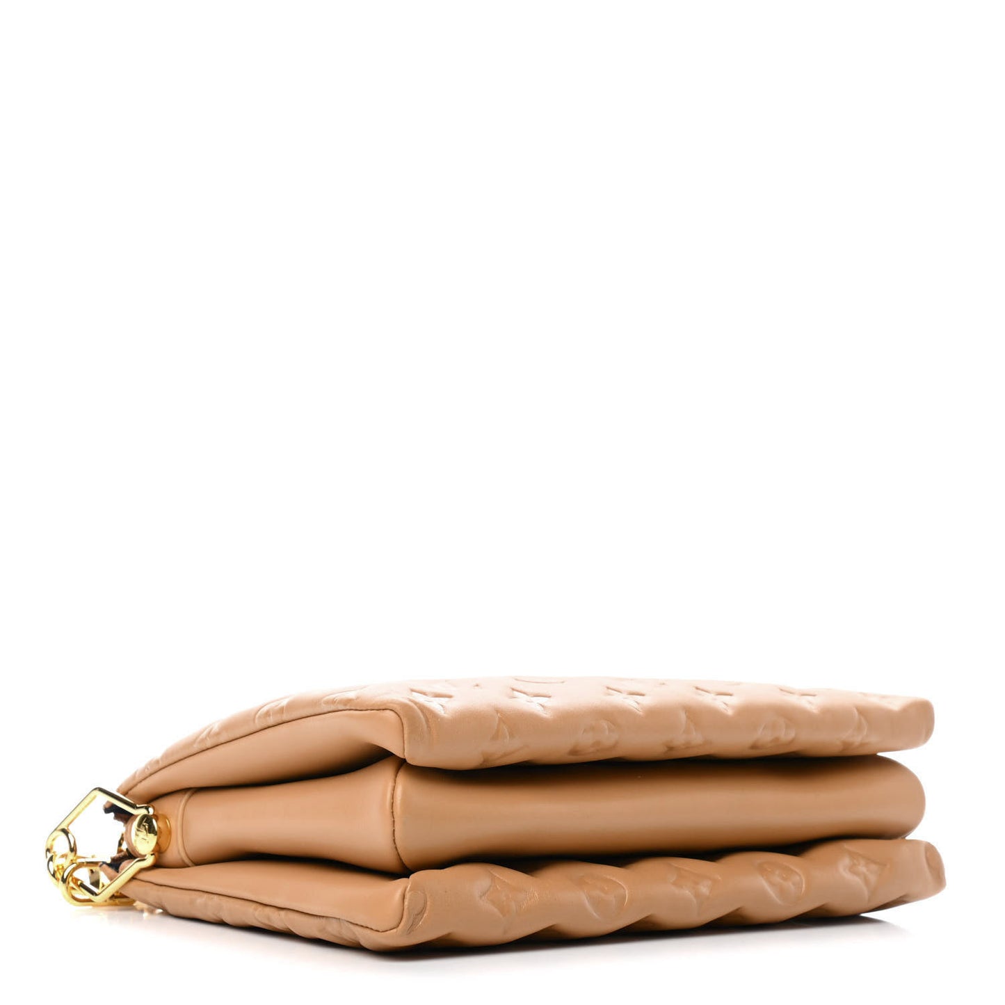 Lambskin Embossed Monogram Coussin PM Camel