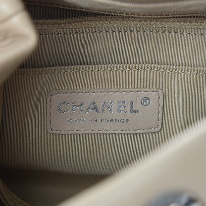 Chanel Deerskin Chevron Small CC Chain Bucket Bag Beige 7 of 14
