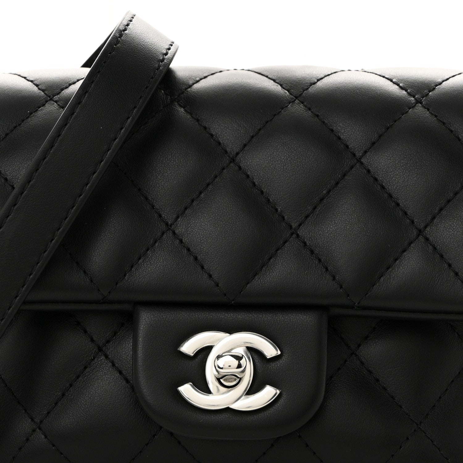 Chanel Calfskin Quilted CC Uniform Flap Belt Bag Black 8 of 10