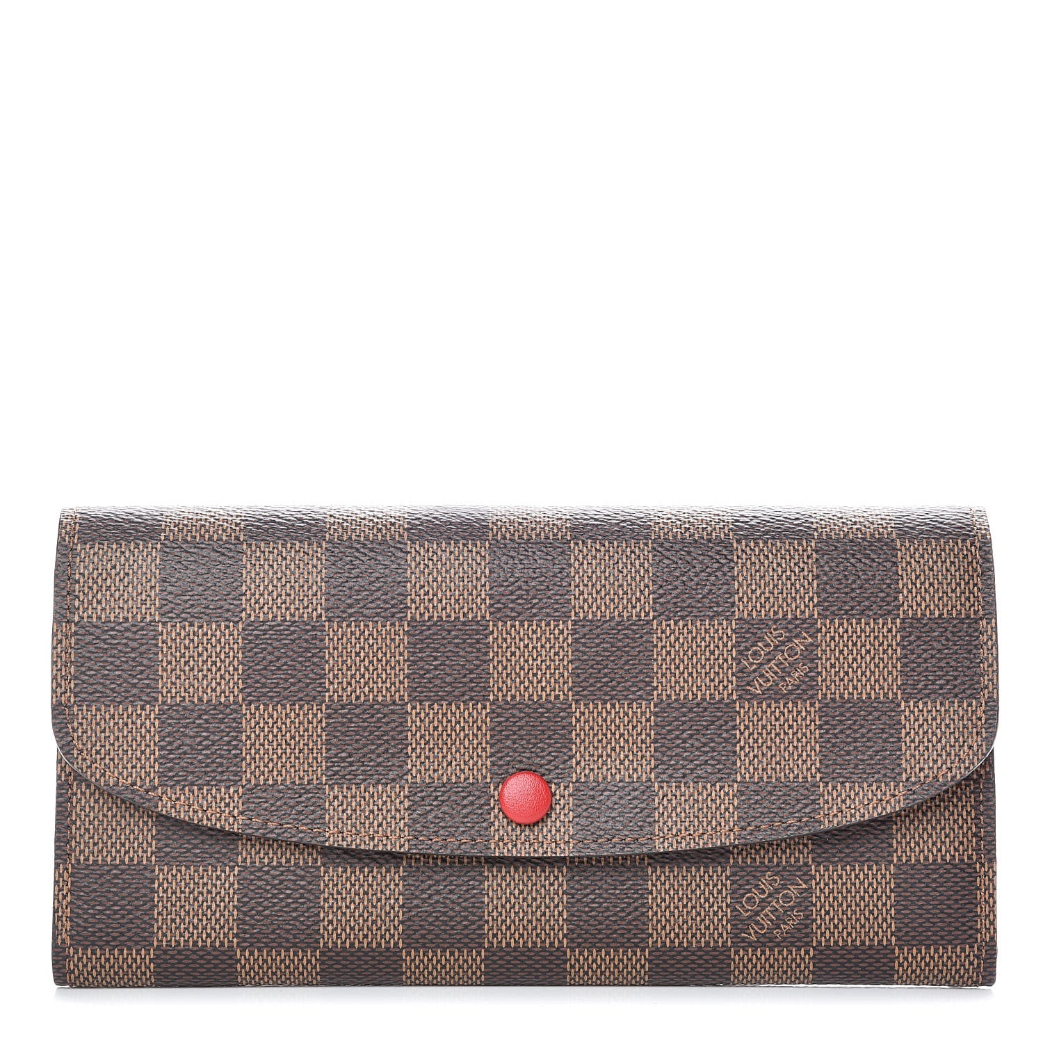 Louis Vuitton Damier Ebene Emilie Wallet Red 1 of 7