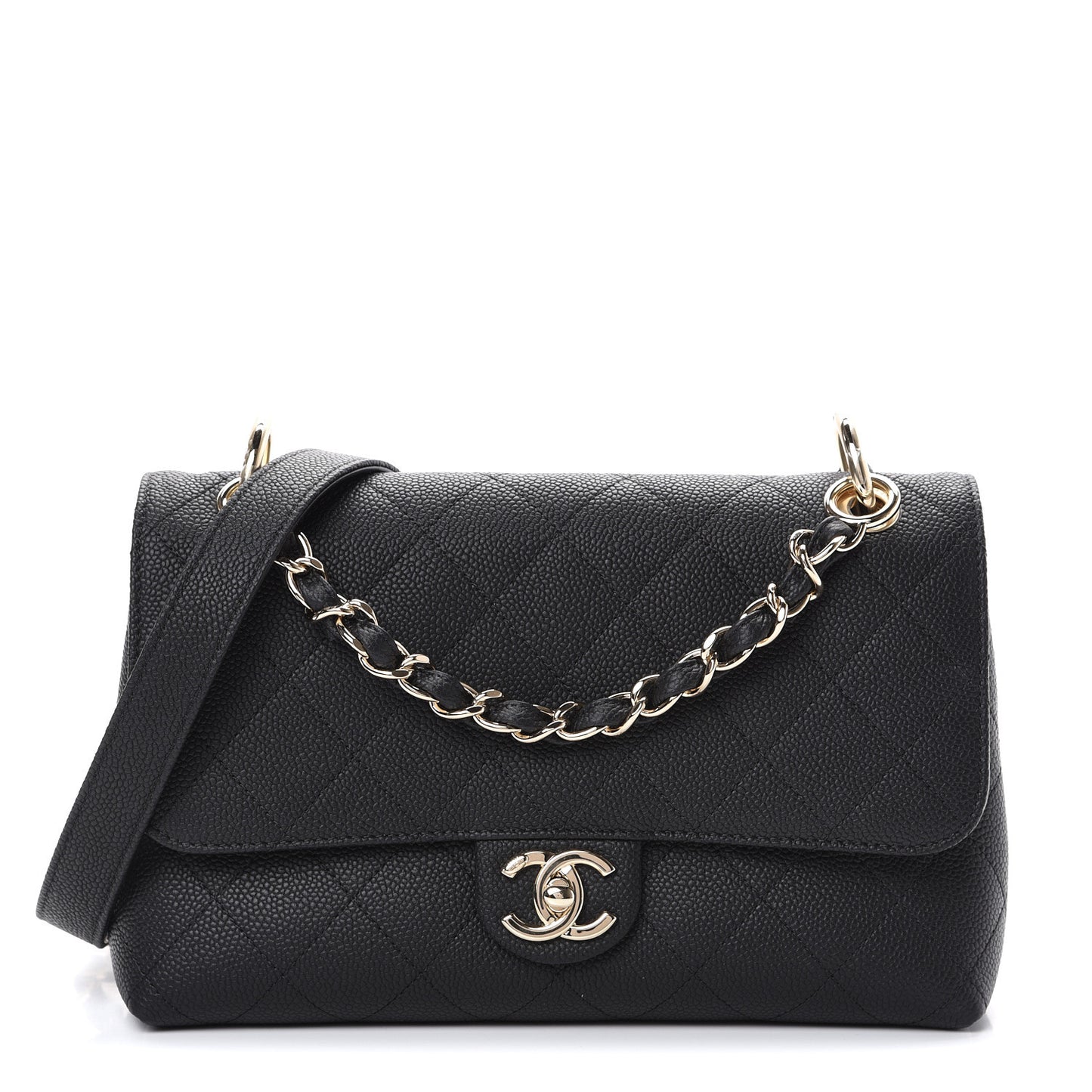 Caviar Quilted City Walk Flap Black
