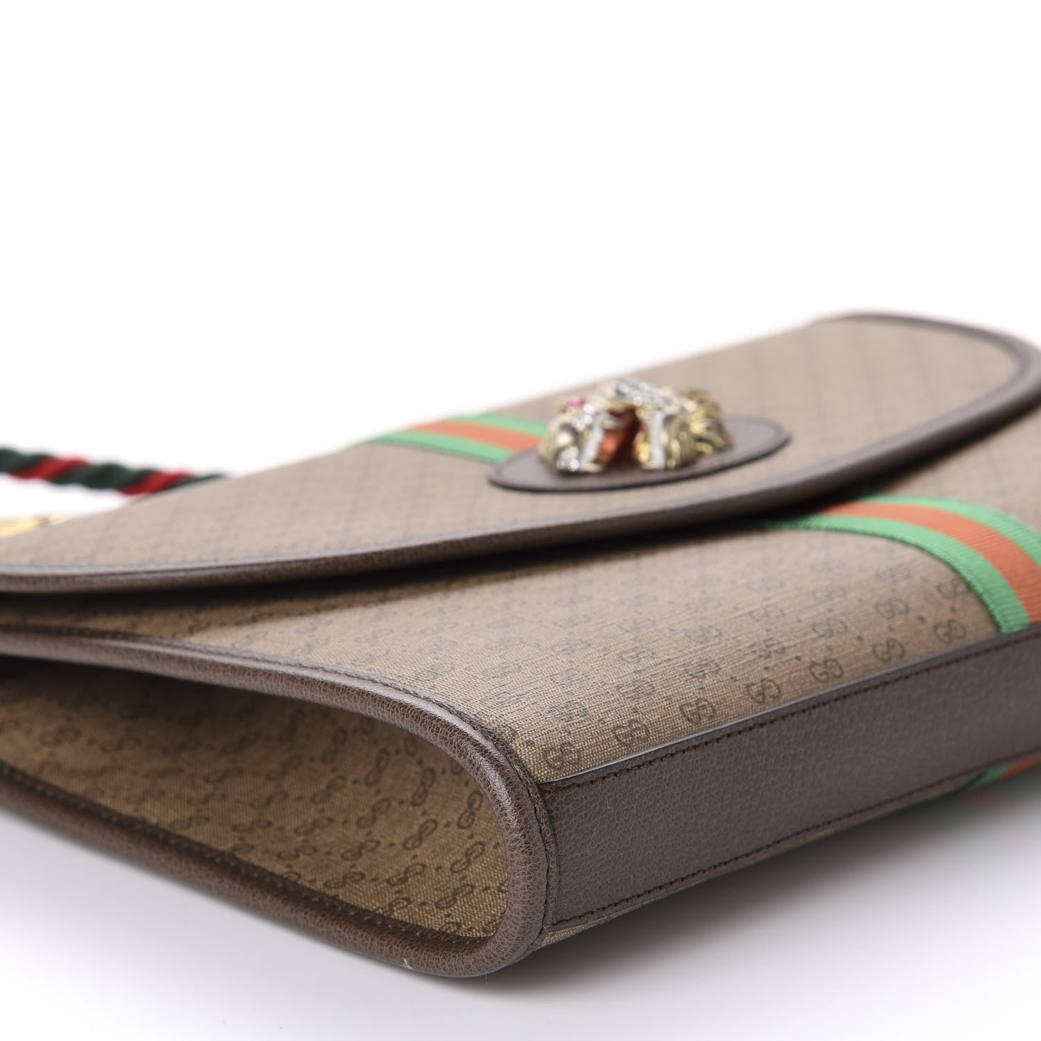 Gucci Mini Vintage GG Supreme Monogram Web Medium Rajah Slim Flap Shoulder Bag Beige New Acero 6 of 10