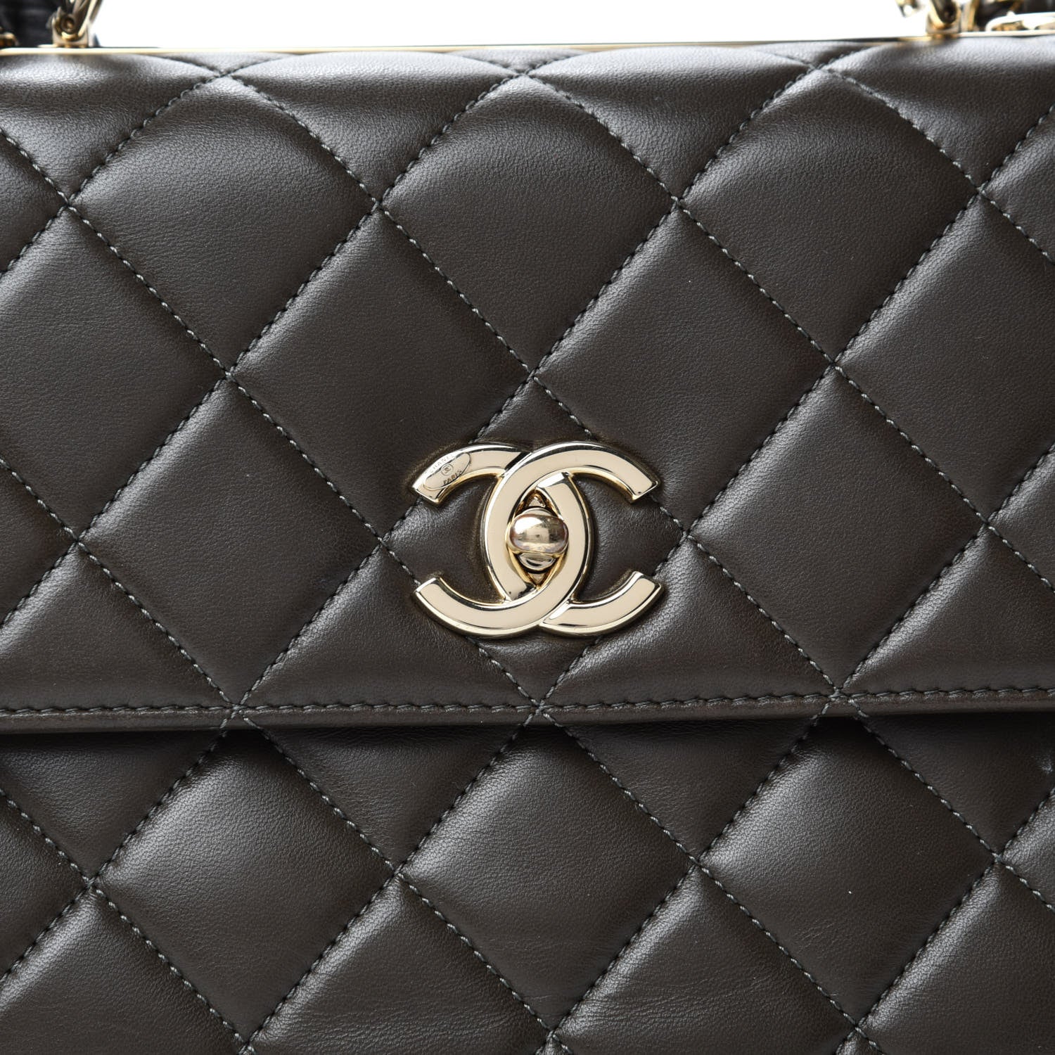 Chanel Lambskin Quilted Medium Trendy CC Flap Dual Handle Bag Dark Khaki 11 of 12