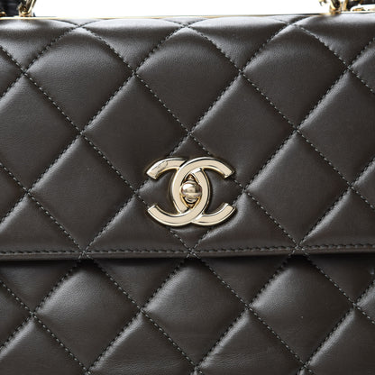 Chanel Lambskin Quilted Medium Trendy CC Flap Dual Handle Bag Dark Khaki 11 of 12