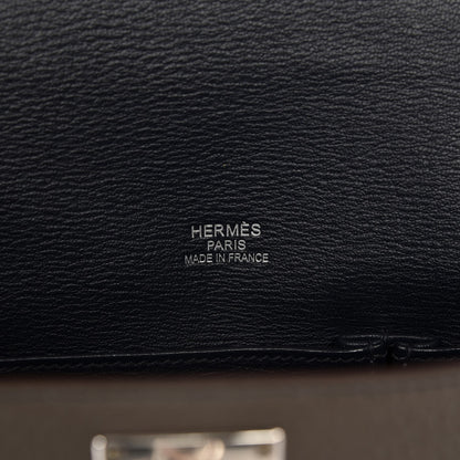 Hermes Taurillon Clemence Eclat Jypsiere 34 Etain Bleu Indigo 6 of 8