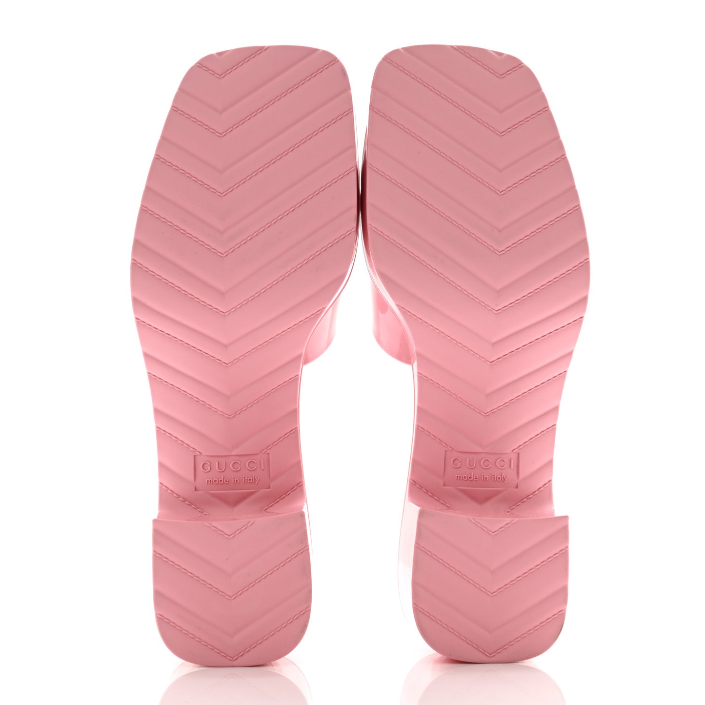 Rubber Gucci Logo Womens Platform 20/60mm Slide Sandals 36 Wild Rose
