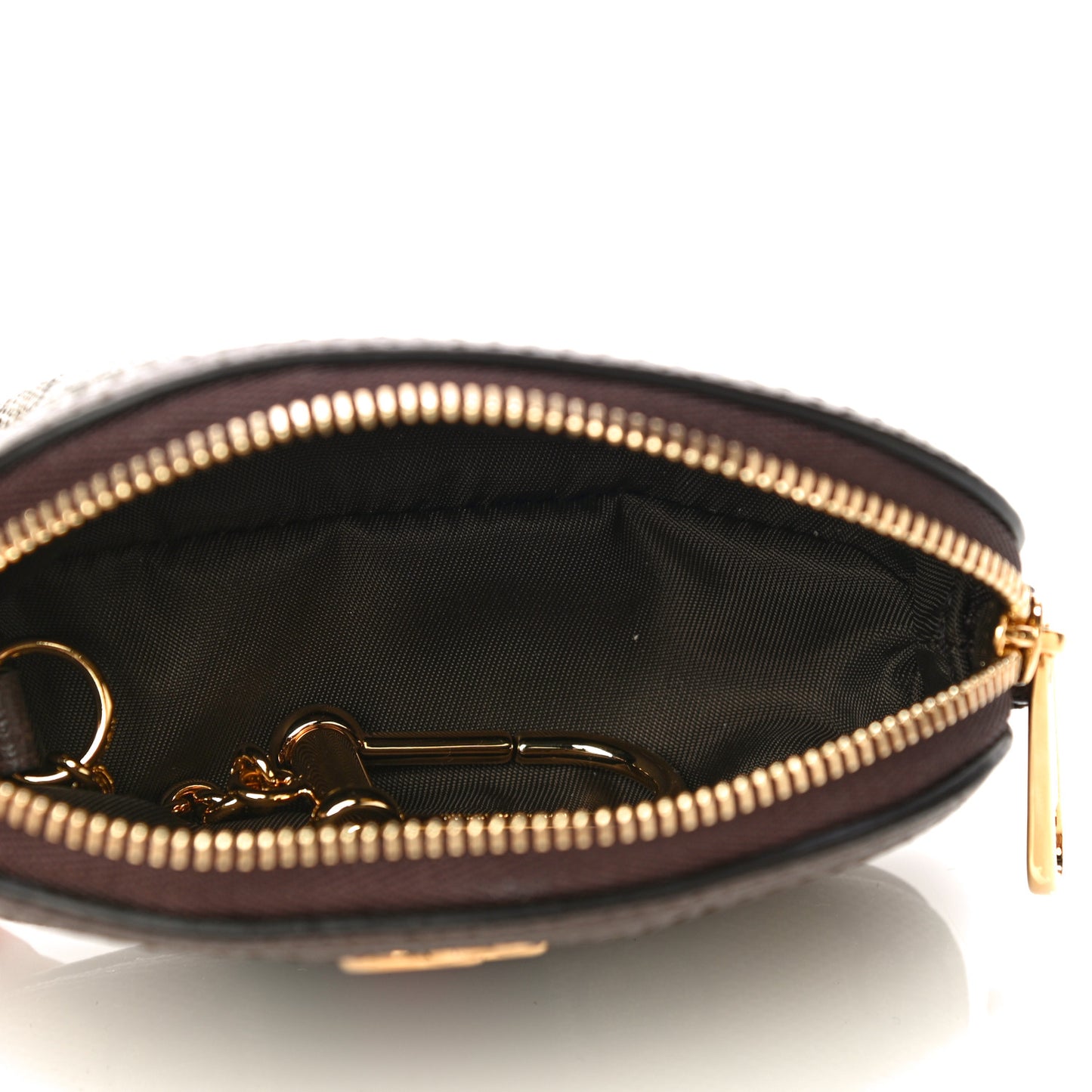 GG Supreme Monogram Web Ophidia Dome Key Pouch Beige New Acero
