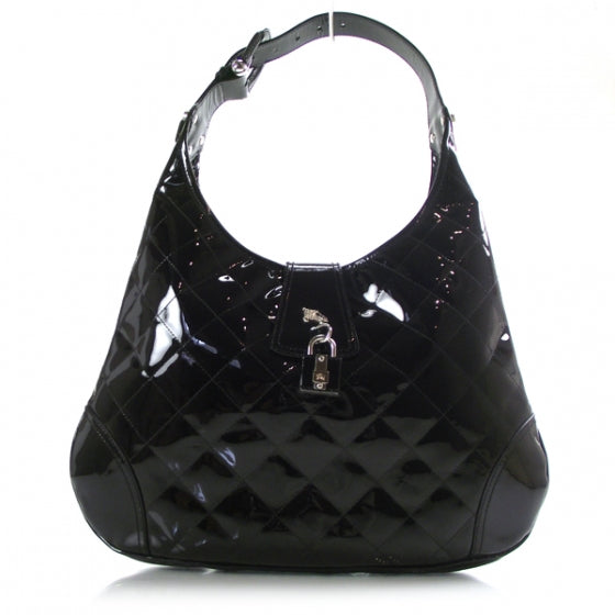 Burberry Patent Quilted Brook Hobo Black 1 of 10