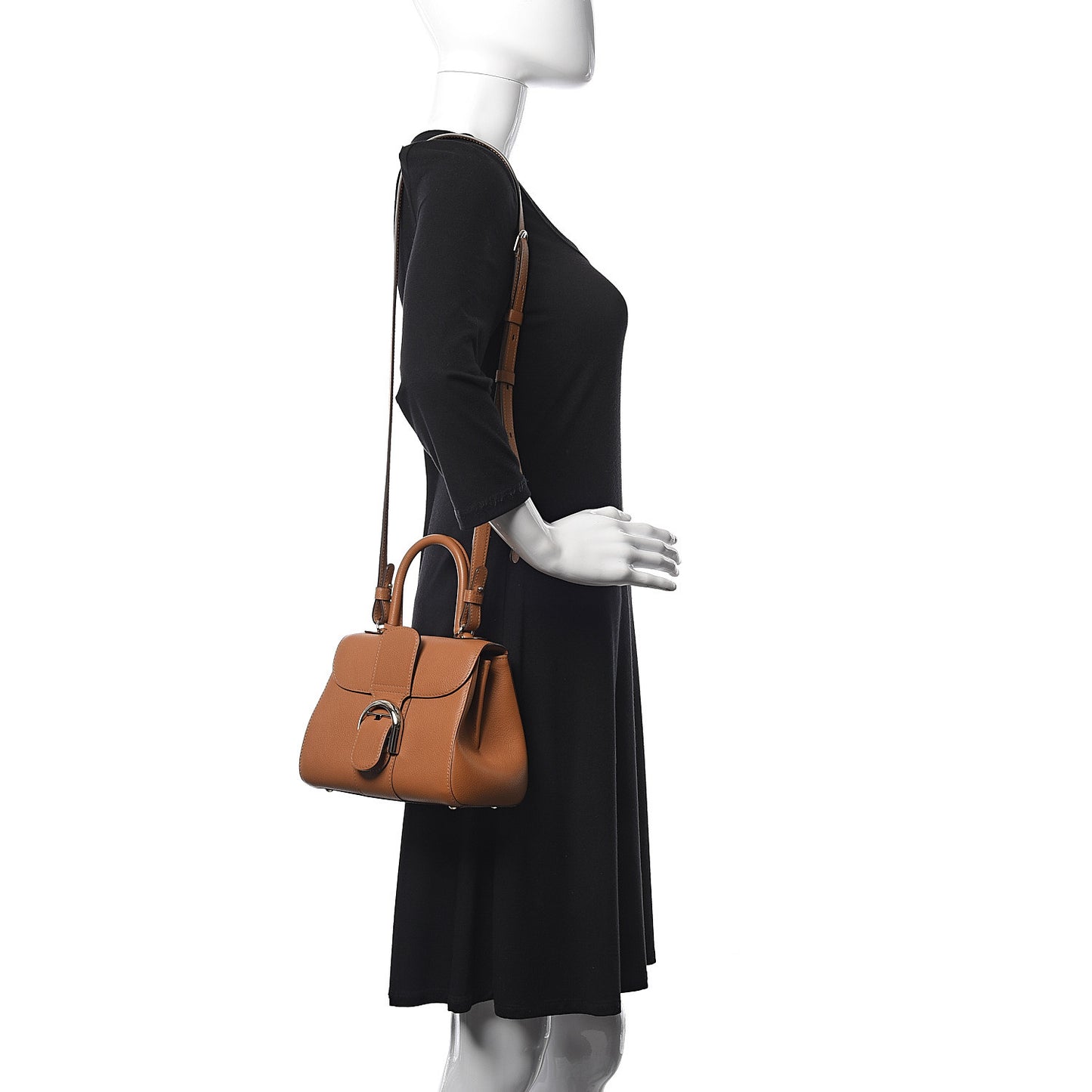 Grained Calfskin Mini Brillant Satchel Natural