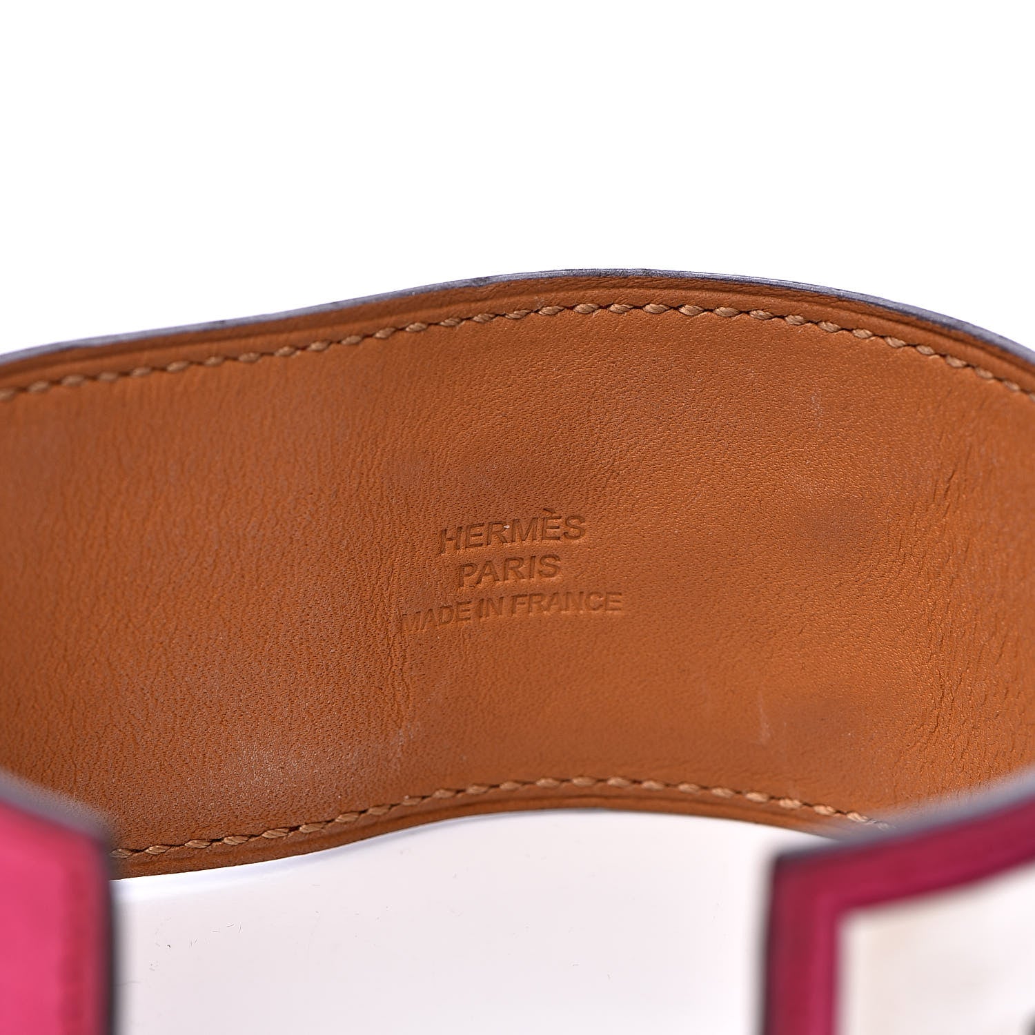 Hermes Taurillon Gaucho Collier de Chien CDC Bracelet S Fuchsia 6 of 8
